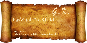 Gyöpös Kitti névjegykártya